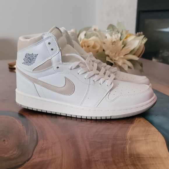 Nike White, Tan, And Grey High-Top Sneakers - Picture 1 of 5